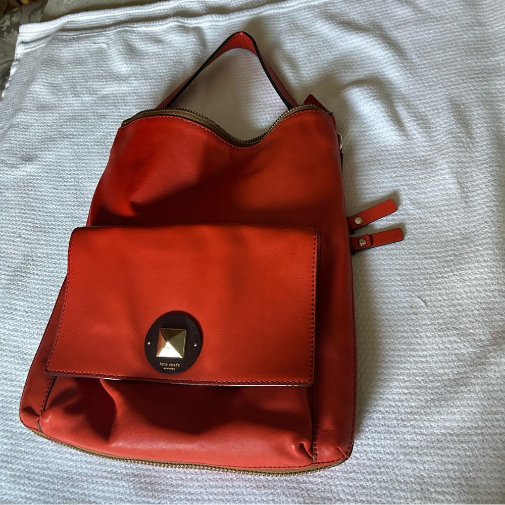 Orange Leather Women's Bag